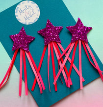 Sale: Hot Pink Long Ribbon Glitter Star Fringe Clip
