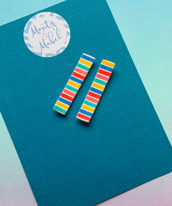 Sale: Colourful Stripes Plain Fringe Clip
