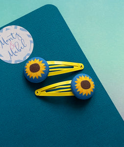 Sale: Blue Sunflower Standard Clips (Pair)