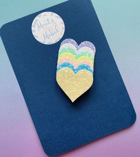 Sale: Pastel Glitter Rainbow Hearts
