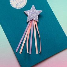Sale: Lilac Long Ribbon Glitter Star Fringe Clip