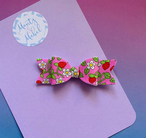 Sale: Liberty Pink Strawberries Small Bow