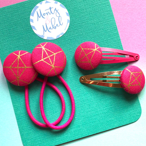 Metallic Geometric Hot Pink