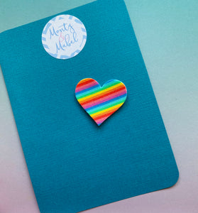 Sale: Rainbow Stripe Heart Fringe Clip