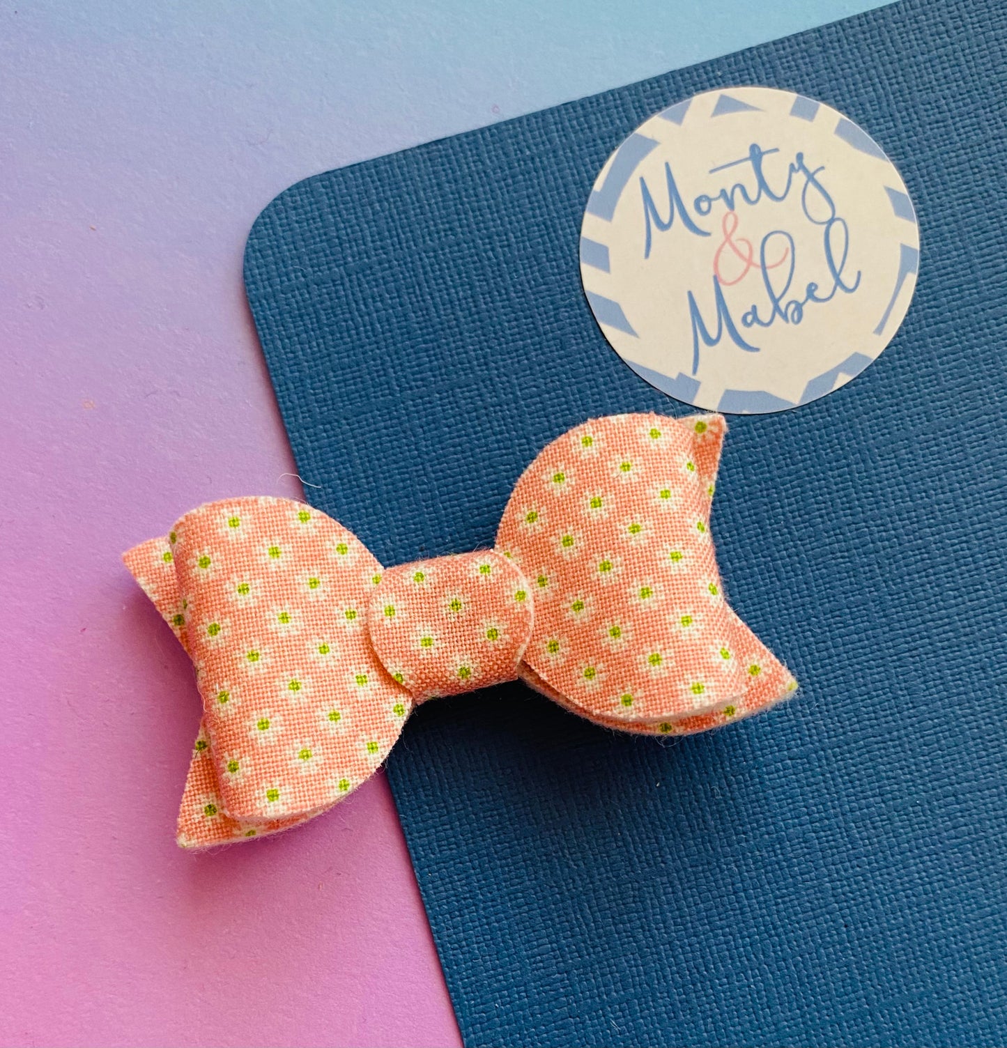 Sale: Peach Floral Small Bow