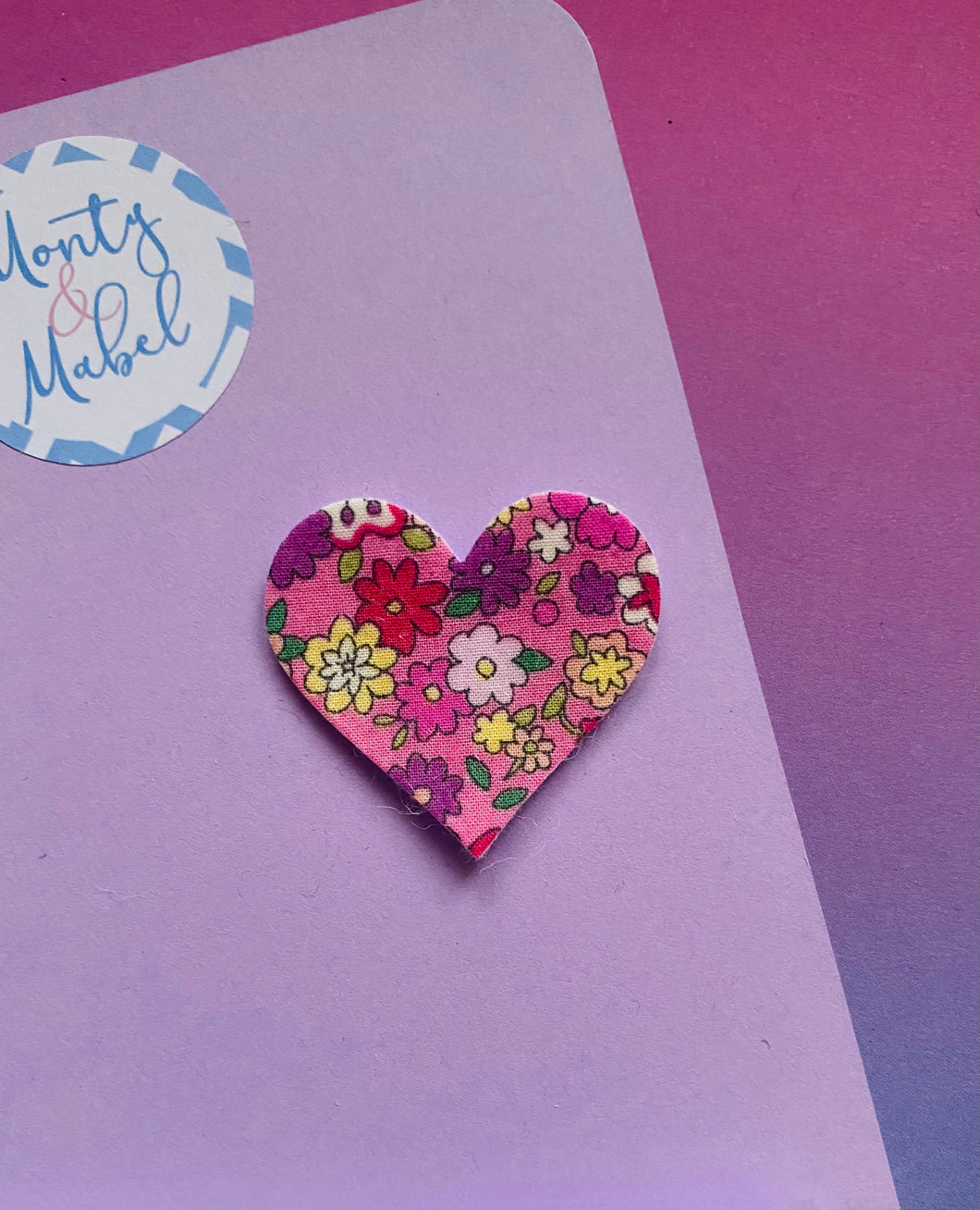 Sale: Hot Pink Floral Heart Fringe Clip