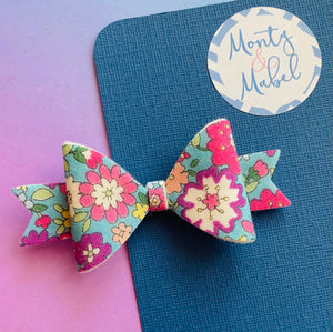 Sale: Turquoise Floral Small Bow