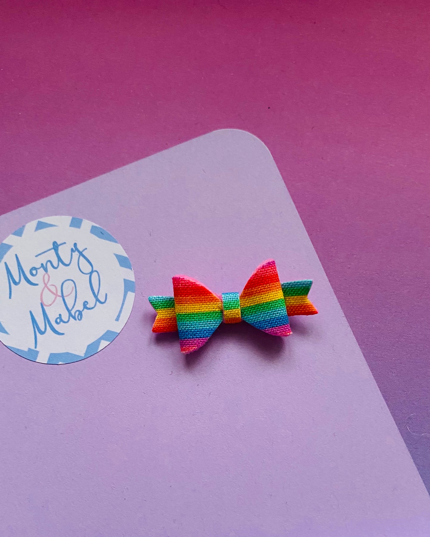 Sale: Rainbow Stripes Diddy Bow Fringe Clip