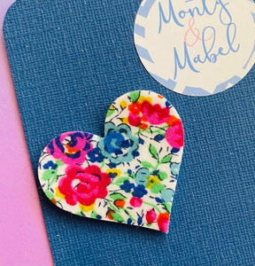 Sale: Liberty Floral Heart Fringe Clip