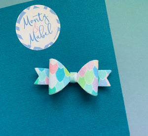 Sale: Pastel Mermaid Scales Extra Small Bow