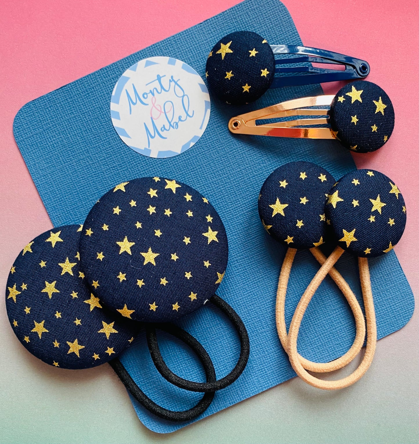 Gold Stars on Navy