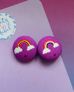 Sale: Purple Rainbow Small Bobbles (Pair)