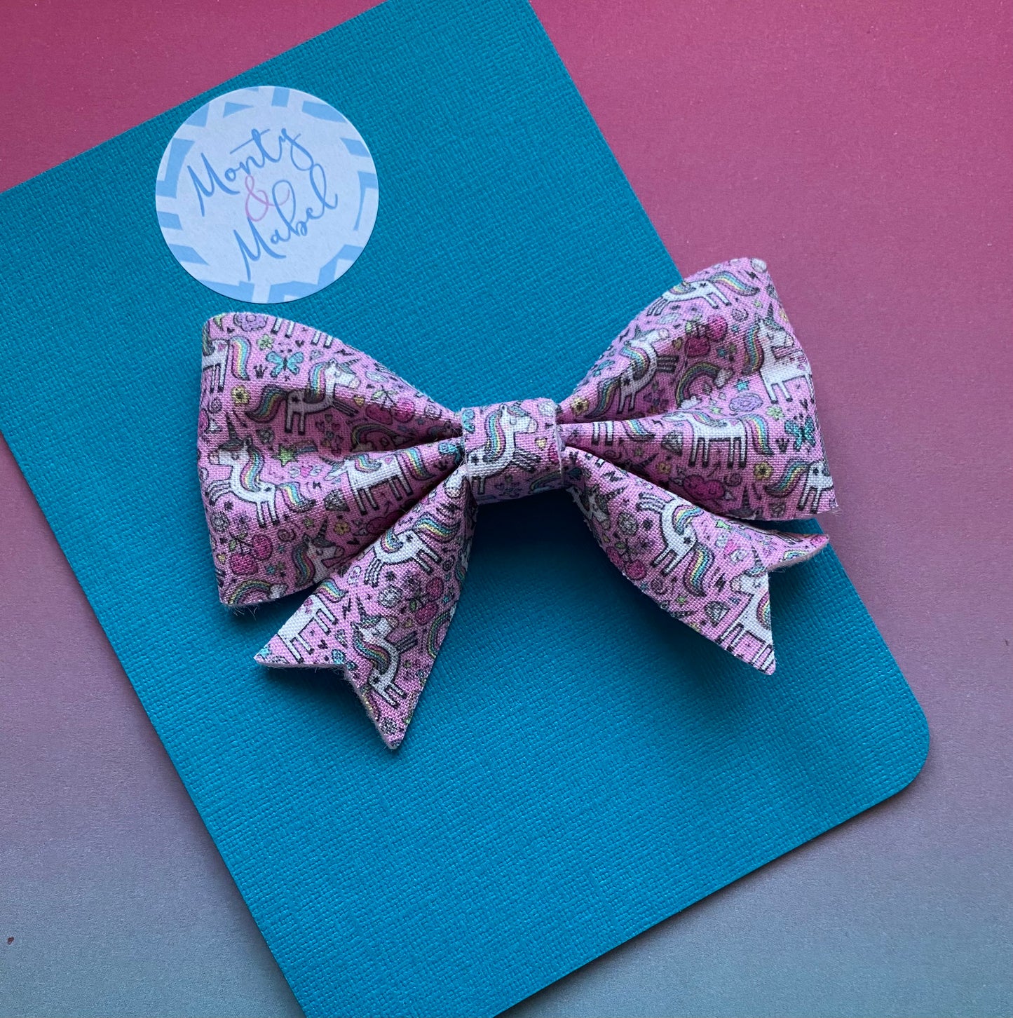 Sale: Pink Unicorn Violet Bow