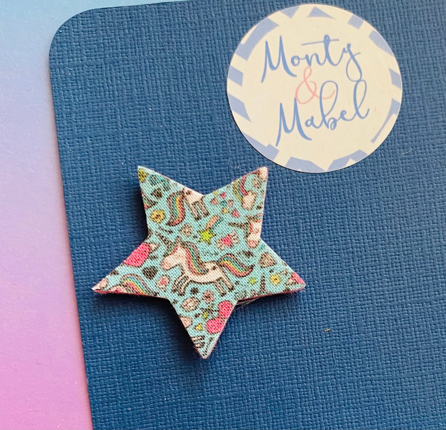 Sale: Turquoise Unicorn Star Fringe Clip