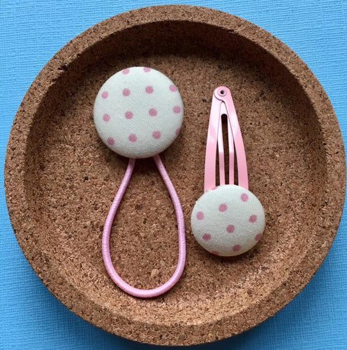 Cream/Pink Polka Dot