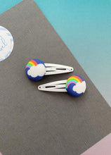 Sale: Navy Rainbows Tiny Clips (Pair)