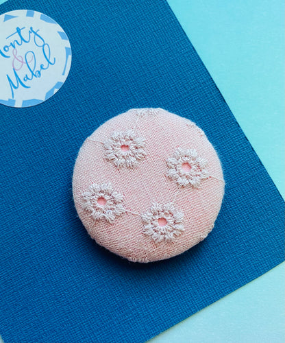 Pale Pink Embroidered Daisy (Bobbles Only)