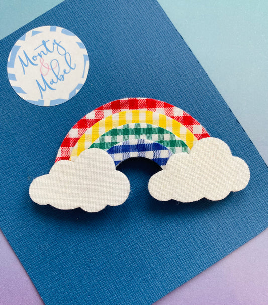 Gingham Rainbow (plain white clouds)