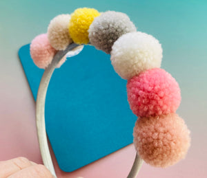 Sale: Pastel Mix Pom Pom Headband