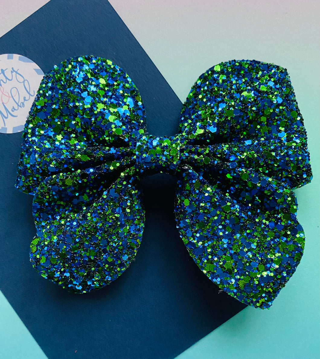 Sale: Peacock Glitter Florence Bow