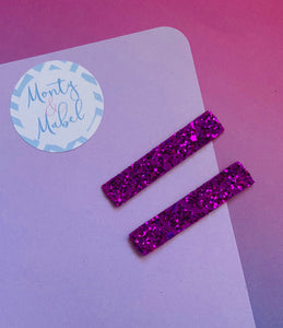 Sale: Hot Pink Glitter Plain Fringe Clip