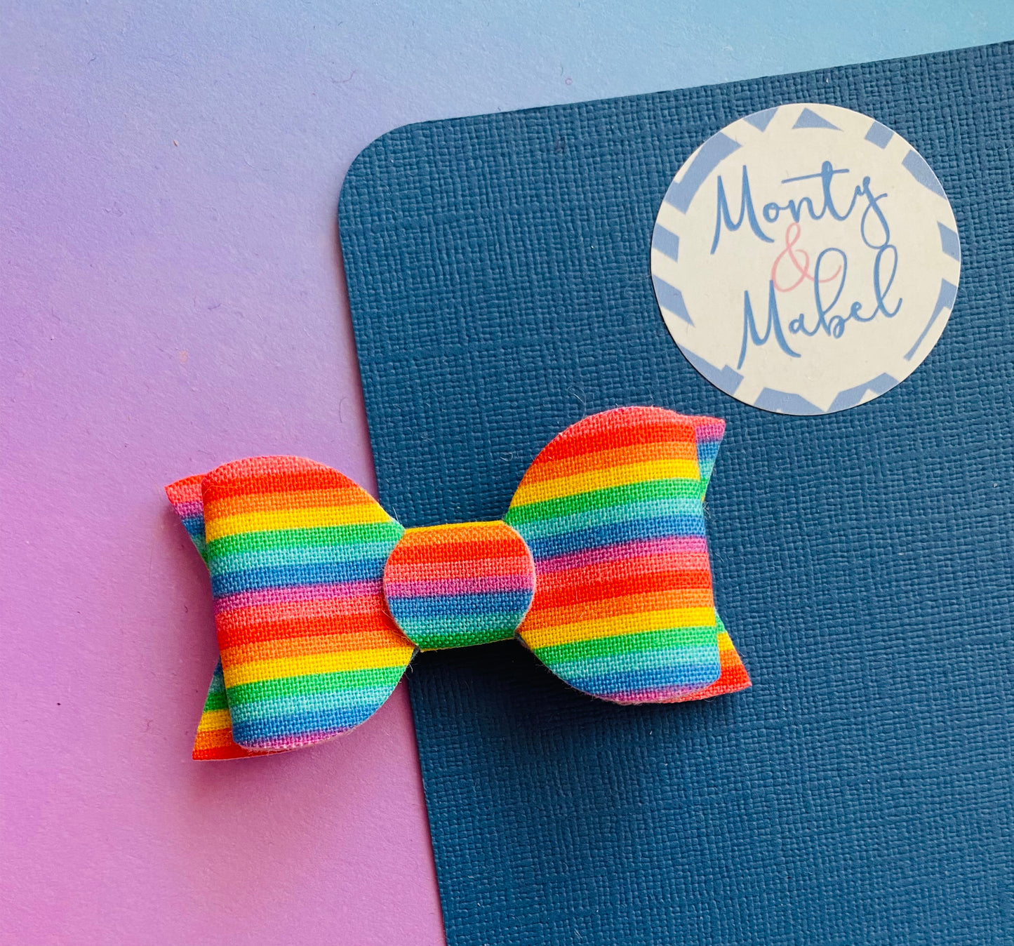 Sale: Rainbow Stripes Small Bow