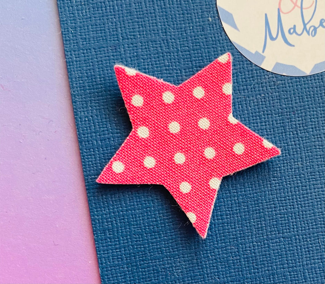 Sale: Hot Pink Polka Dot Star Fringe Clip