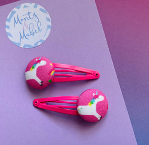 Sale: Hot Pink Unicorn Clip (Pair)