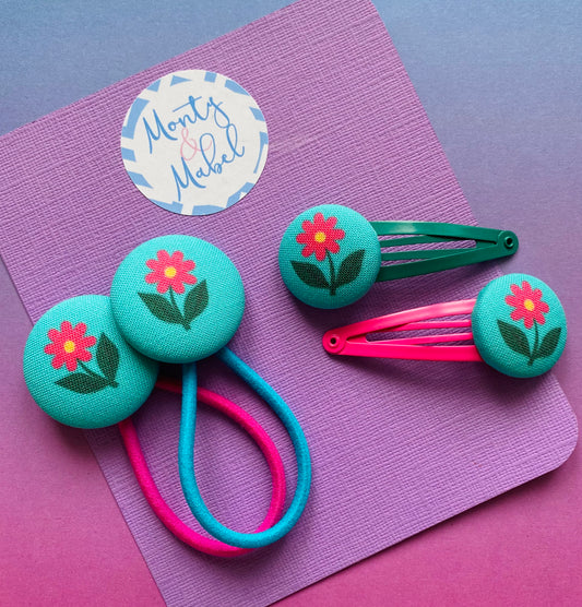 Little Pink Flower (Teal)