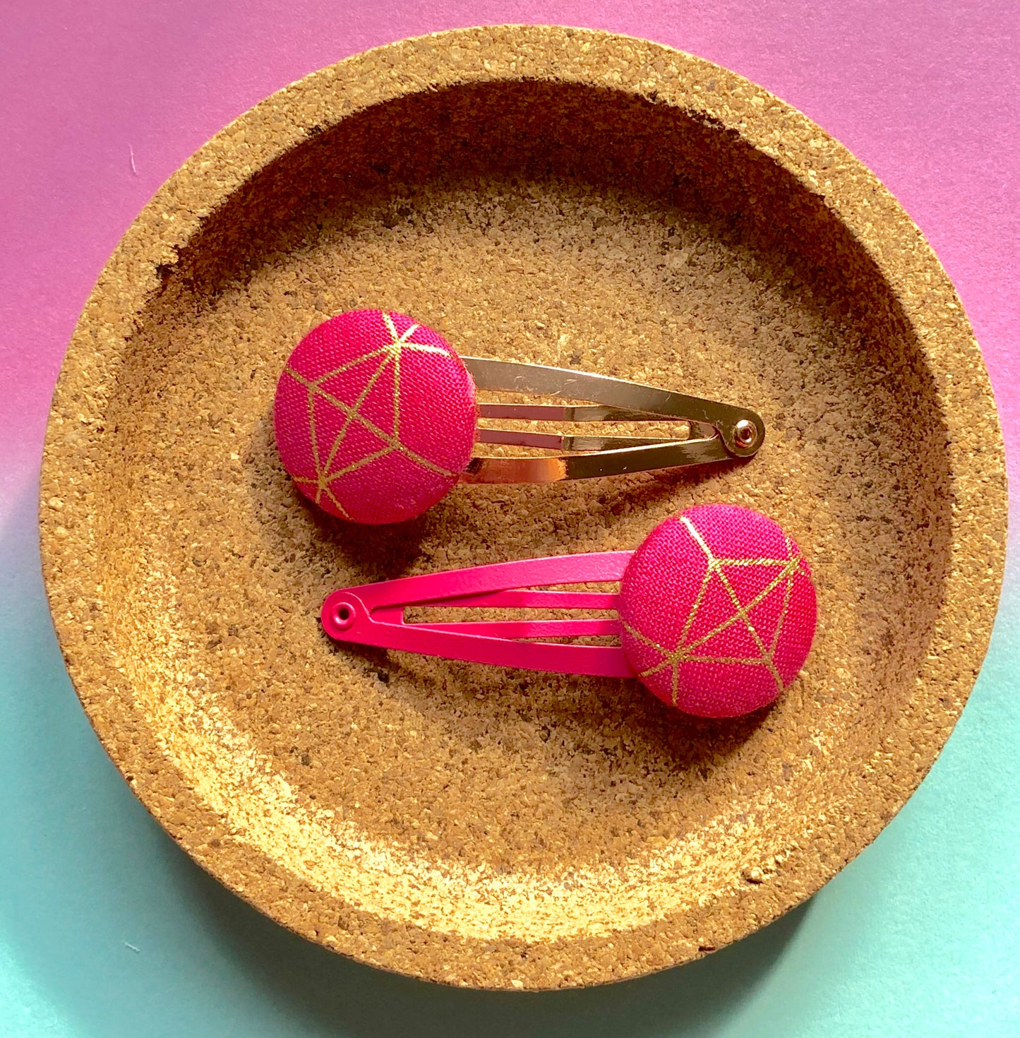 Metallic Geometric Hot Pink