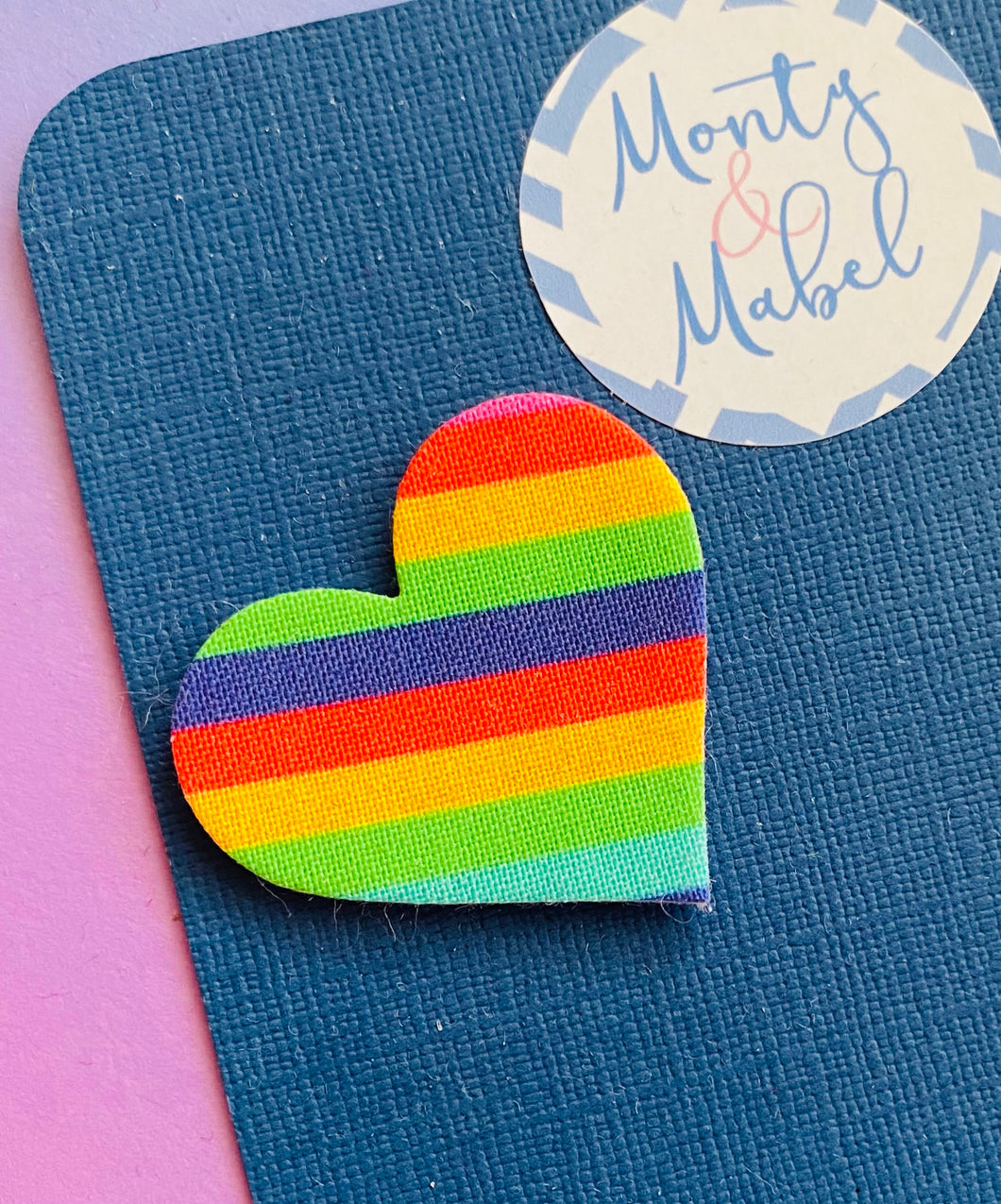 Sale: Rainbow Stripes Heart Fringe Clip