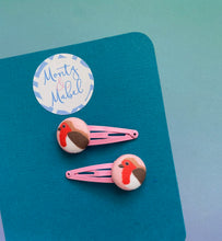 Sale: Pink Robins Tiny Clips (Pair)