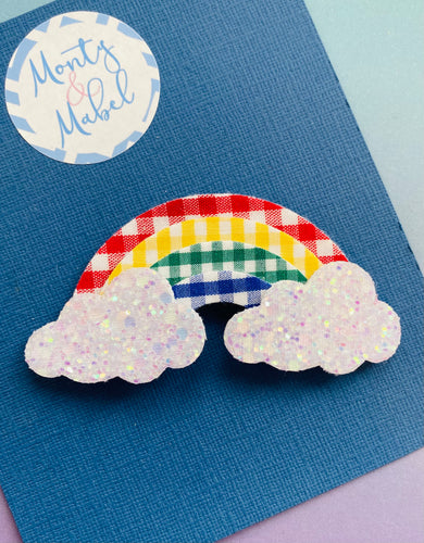 Gingham Rainbow (with glitter clouds)