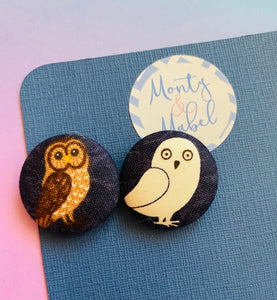 Sale: Navy Owls Small Bobbles (Pair)