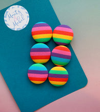 Sale: Rainbow Stripes Small Bobbles (Pair)