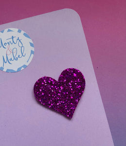 Sale: Hot Pink Glitter Heart Fringe Clip