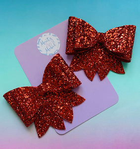 Sale: Red Glitter French Bow