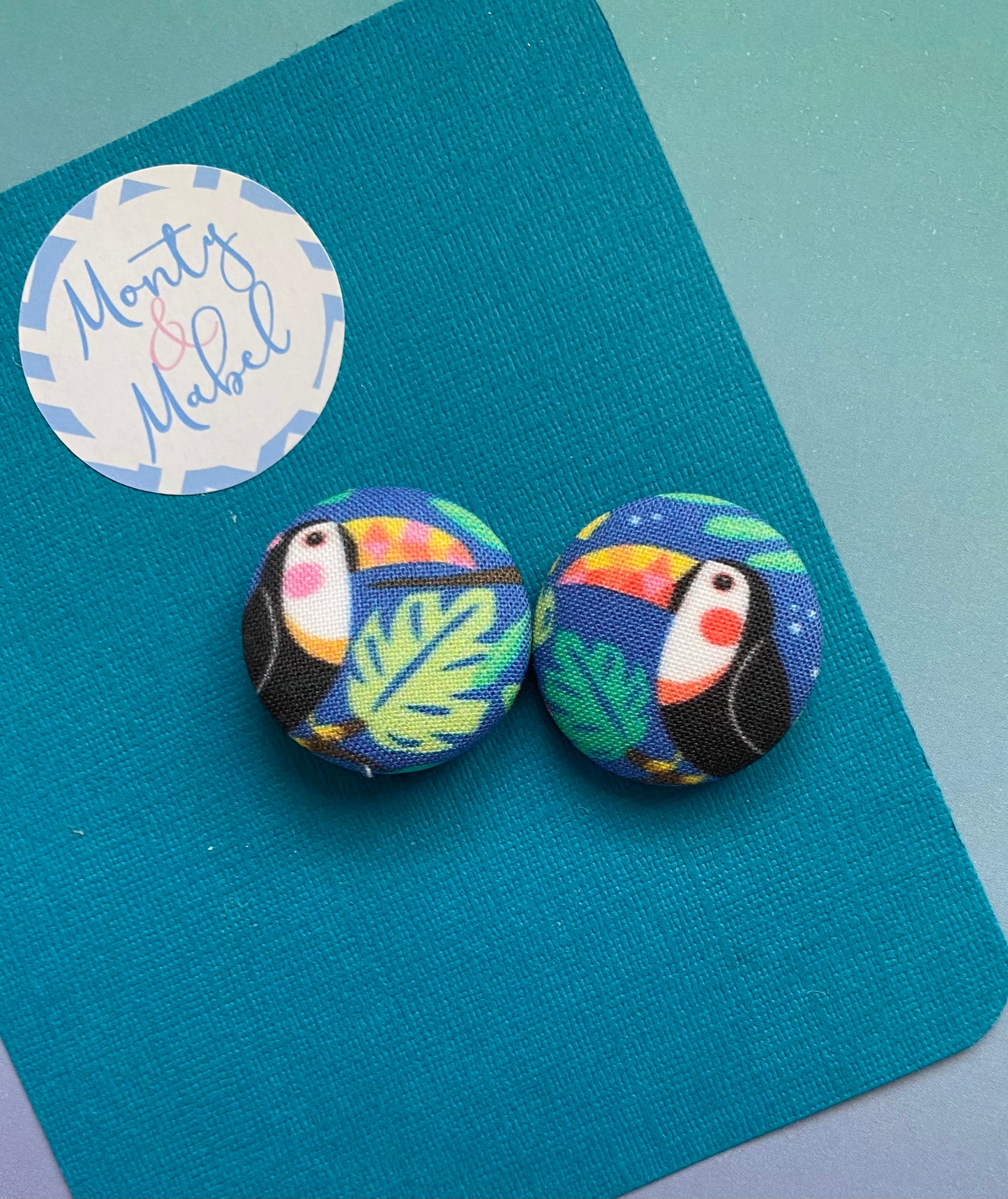 Sale: Navy Toucans Small Bobbles (Pair)