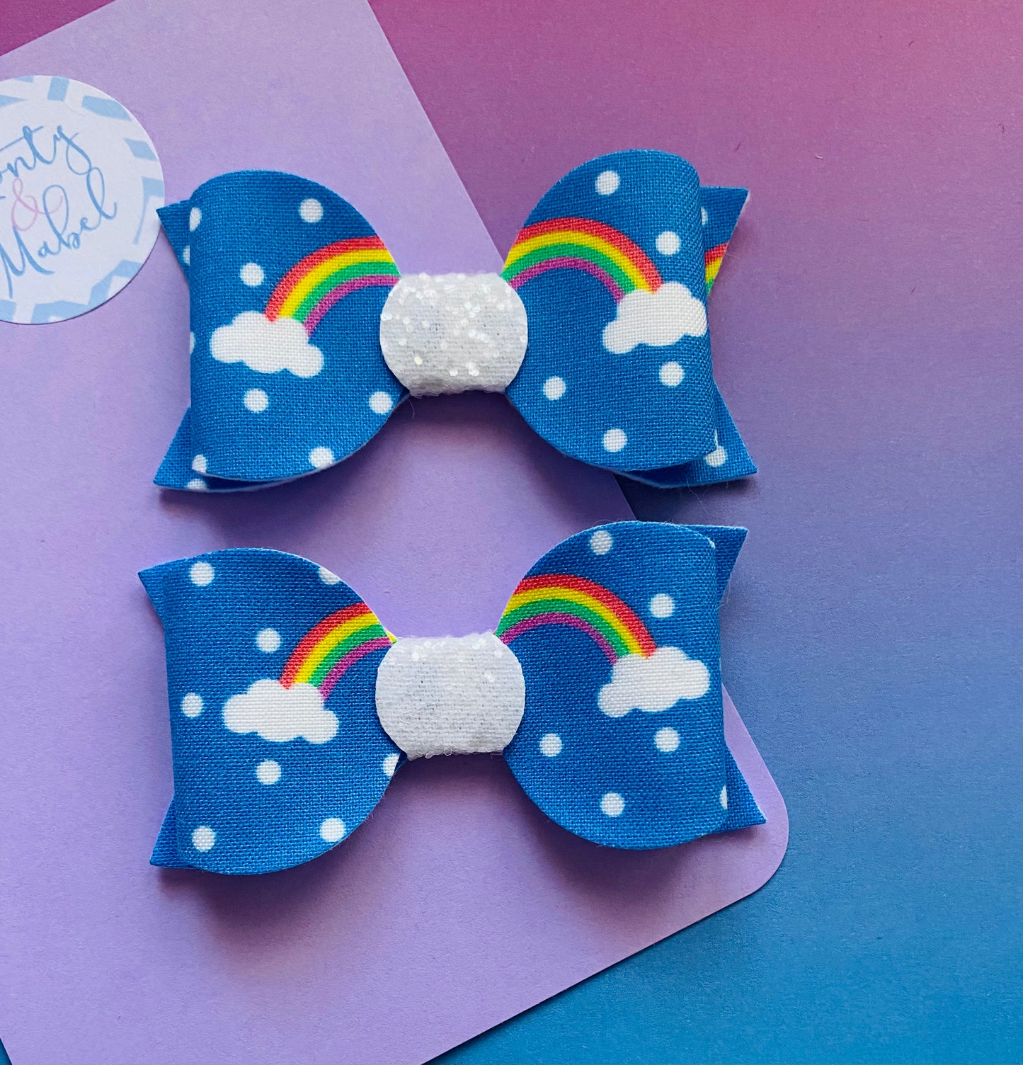 Sale: Polka Dot Rainbow Medium Bow