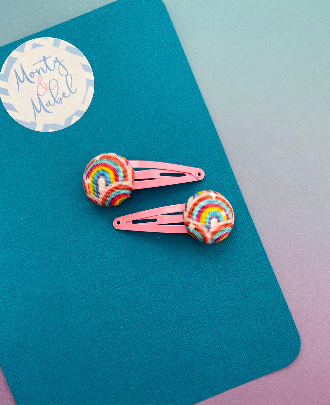 Sale: Pink Rainbows Tiny Clips (Pair)