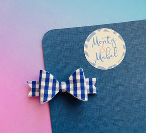 Sale: Royal Blue Gingham Extra Small Bow