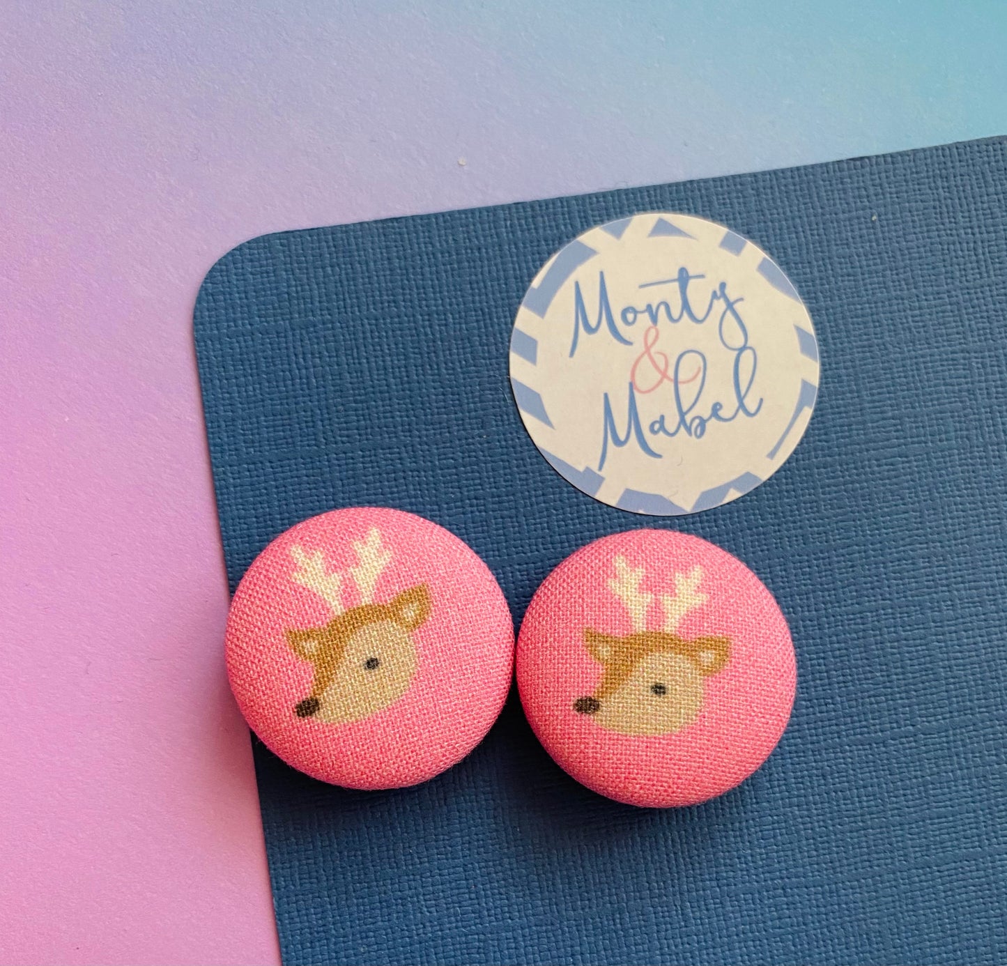 Sale: Pink Deer Small Bobbles (Pair)