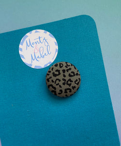 Sale: Dark Green Leopard Print Small Bobble (Single)