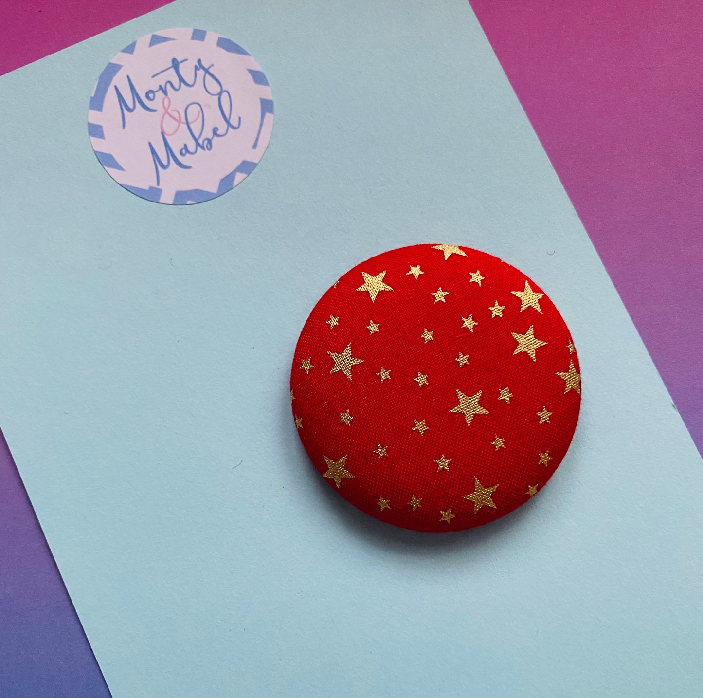 Sale: Red/Gold Stars Large Bobble (Single)