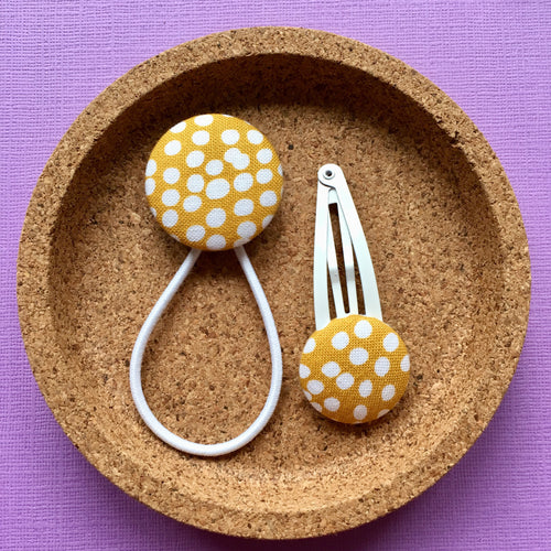 Mustard Flurry Polka Dots