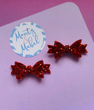 Sale: Red Glitter Diddy Bow Fringe Clip
