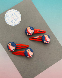 Sale: Navy Robins Tiny Clips (Pair)