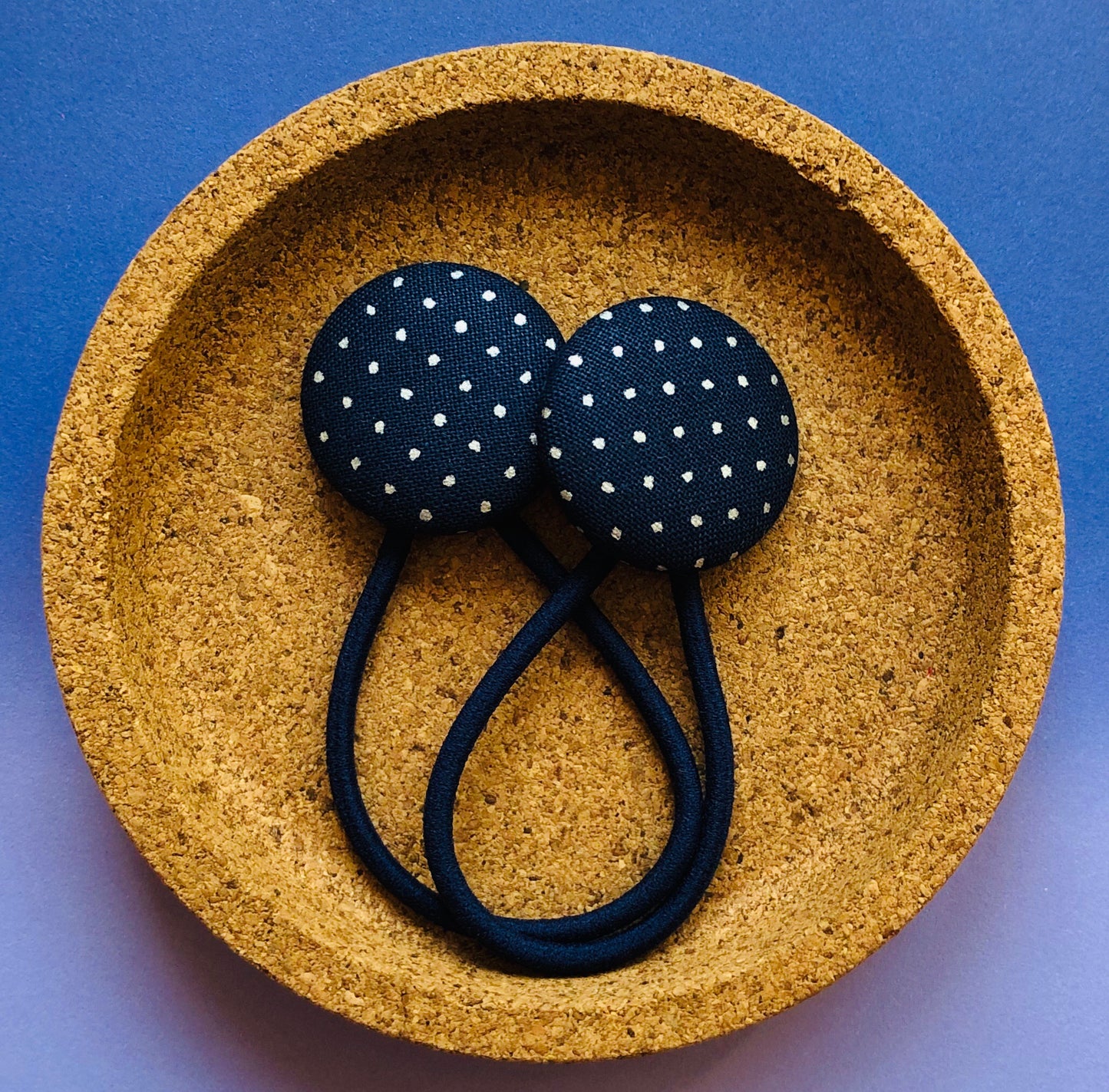 Navy & Silver Polka Dot