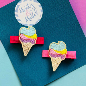 Ice Cream Cone Feltie (Colourful)