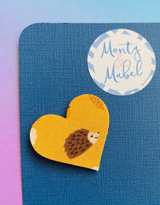 Sale: Mustard Hedgehog Heart Fringe Clip